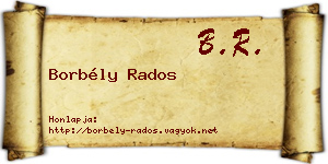 Borbély Rados névjegykártya